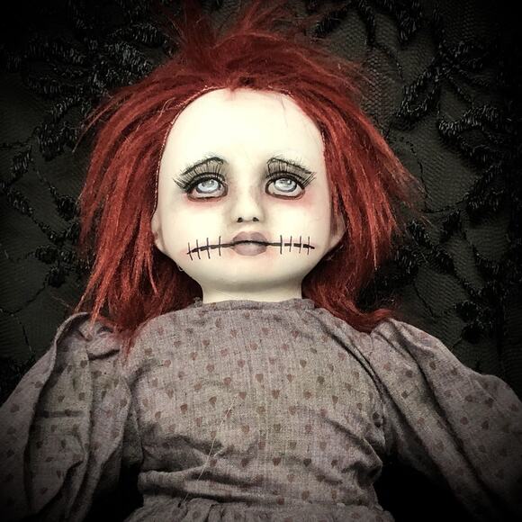 OOAK Creepy Odd 16” Haunted Ghost Doll Scary Halloween Horror Art Doll Prop - Picture 2 of 16